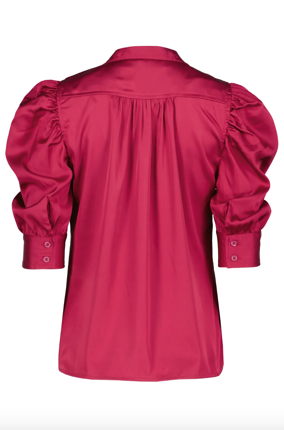 B&Y Cate Ruched Blouse-Magenta