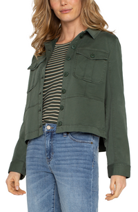 LVRP Peplum Hem Jacket-Moss