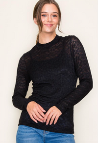 STC Lace LS Top-Blk