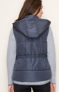 STC Drawstring Waist Vest-Charcoal