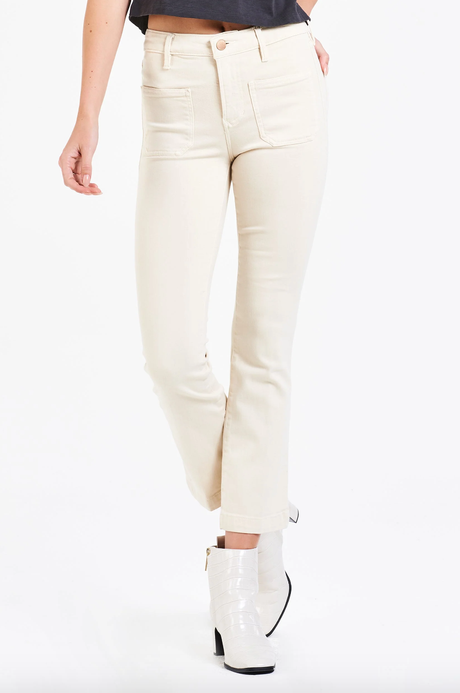 DJ Crop Flare Jeans-Vanilla