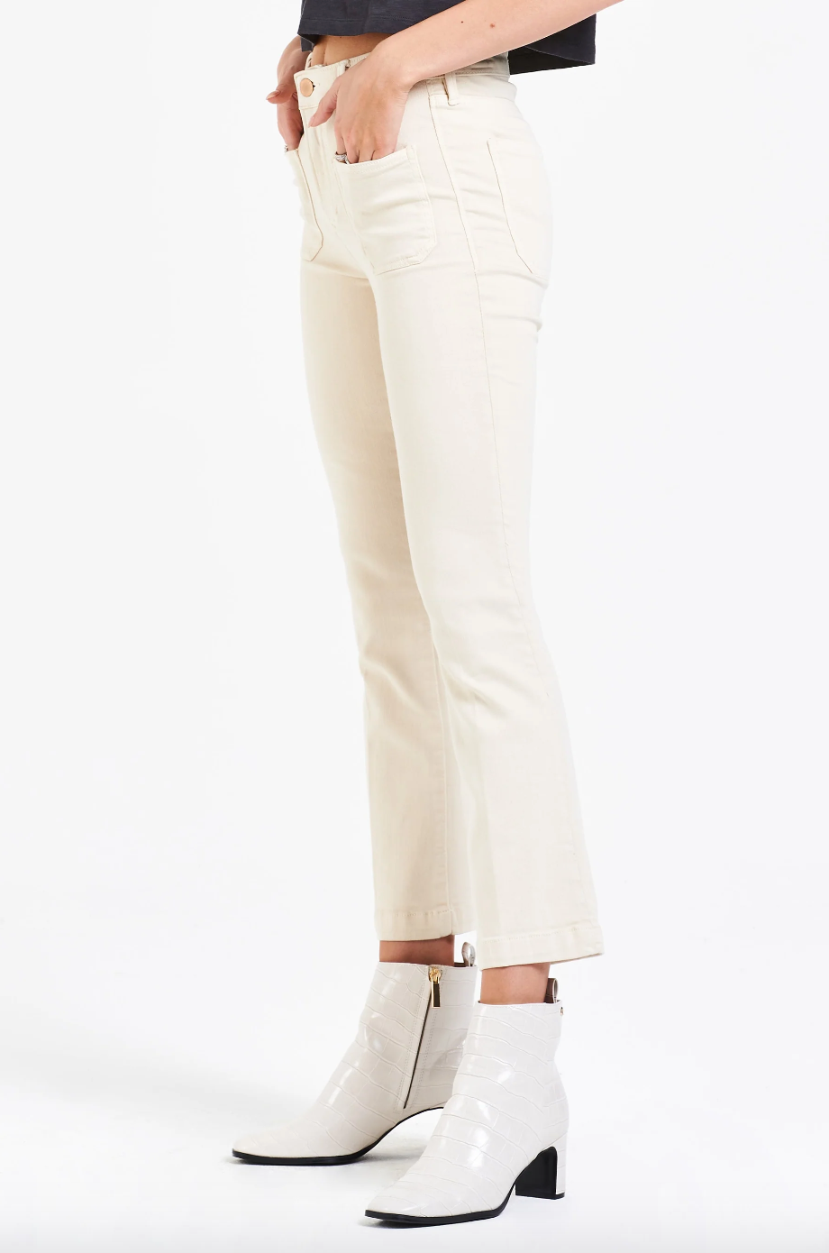 DJ Crop Flare Jeans-Vanilla