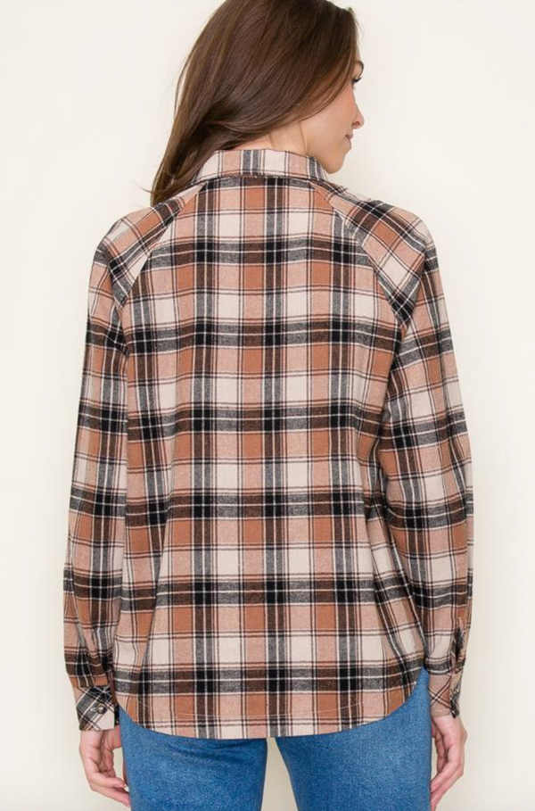 STC Button up Plaid-Mocha