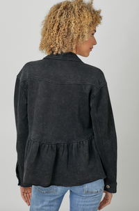 Myst Knit Peplum Jacket-Washed Black