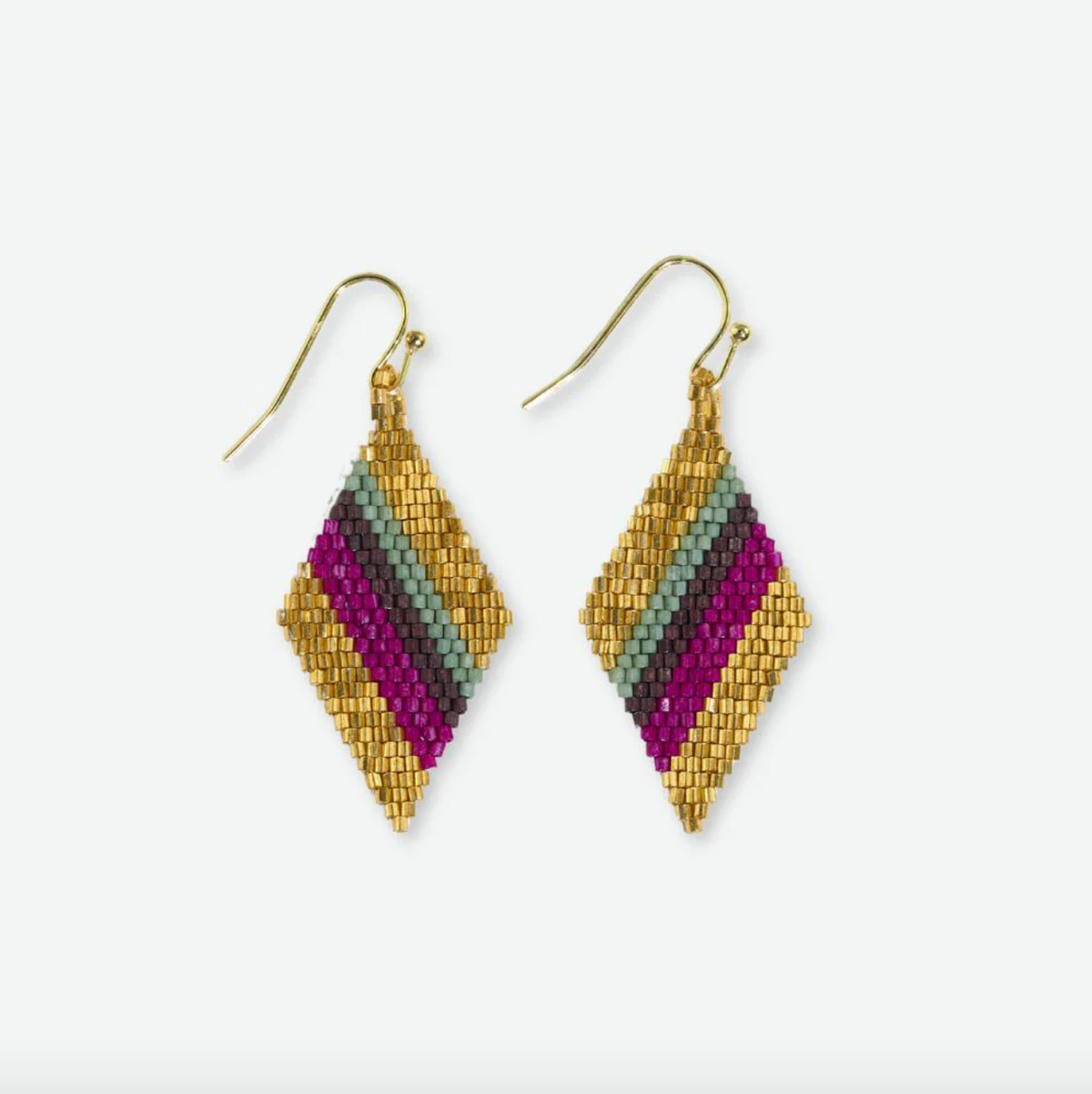 INK Zelda Angled Stripe Diamond Earrings