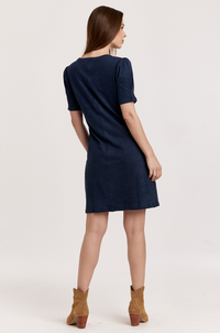 AL Demi Suede Dress-Navy