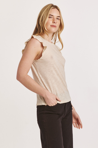 AL Ruffle Trim Tank-Oyster