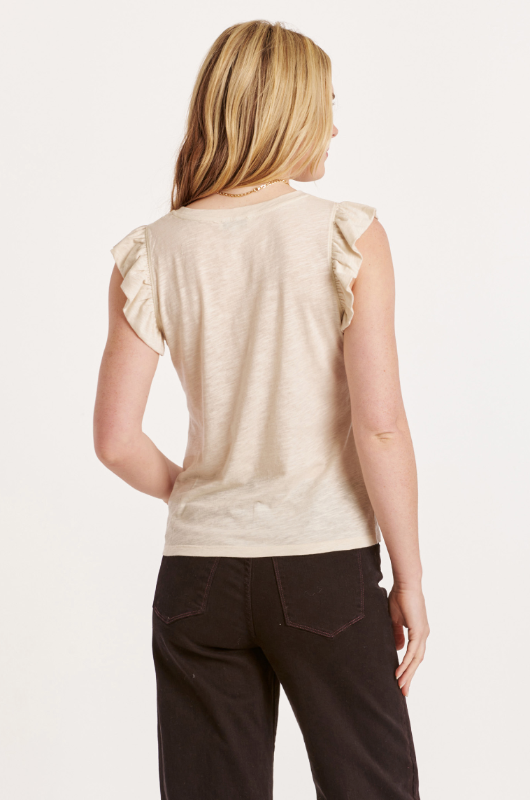 AL Ruffle Trim Tank-Oyster