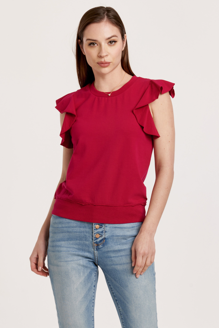 AL Layla Sleeveless Sweatshirt-ruby