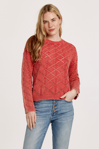 AL Colette Acid Wash Sweater-Ruby