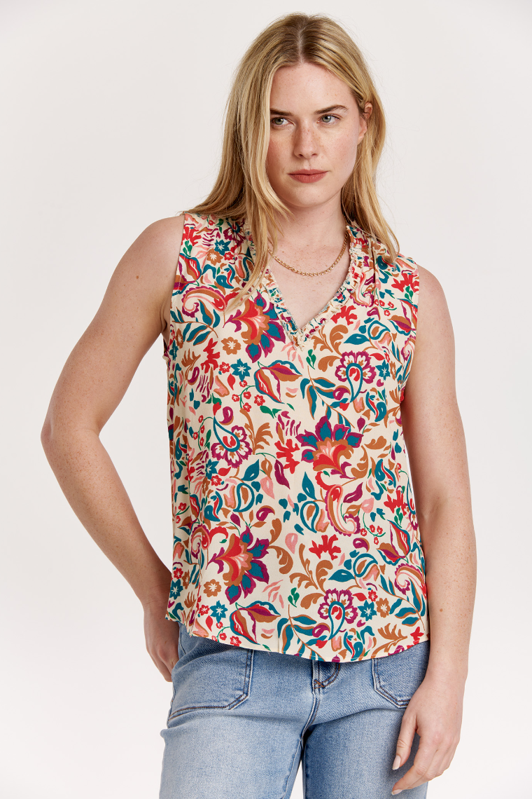 AL Floral V-Neck Tank