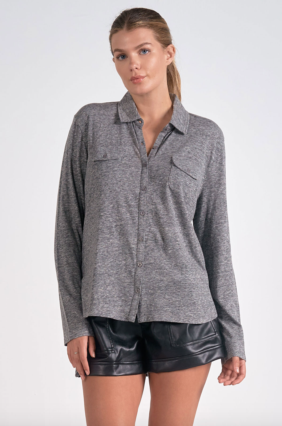 ELN Heather Button Down