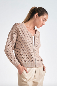 ELN Zip Sweater Cardigan