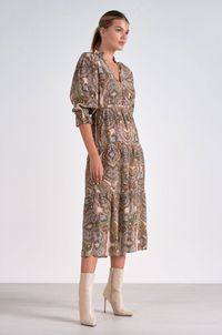 ELN Paisley Midi Dress