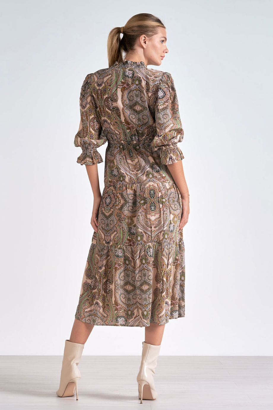 ELN Paisley Midi Dress