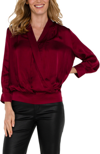 LVRP Wrap Front Blouse-Pinot Noir