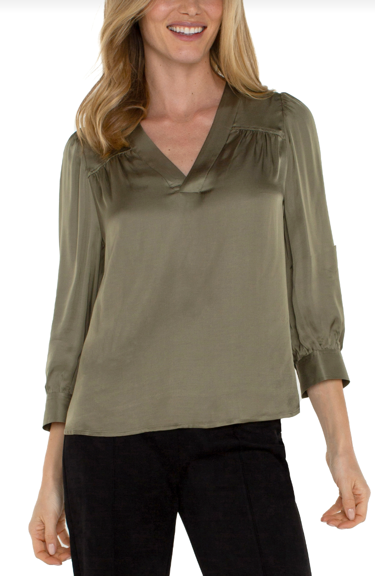 LVRP Pleated Blouse - Olive