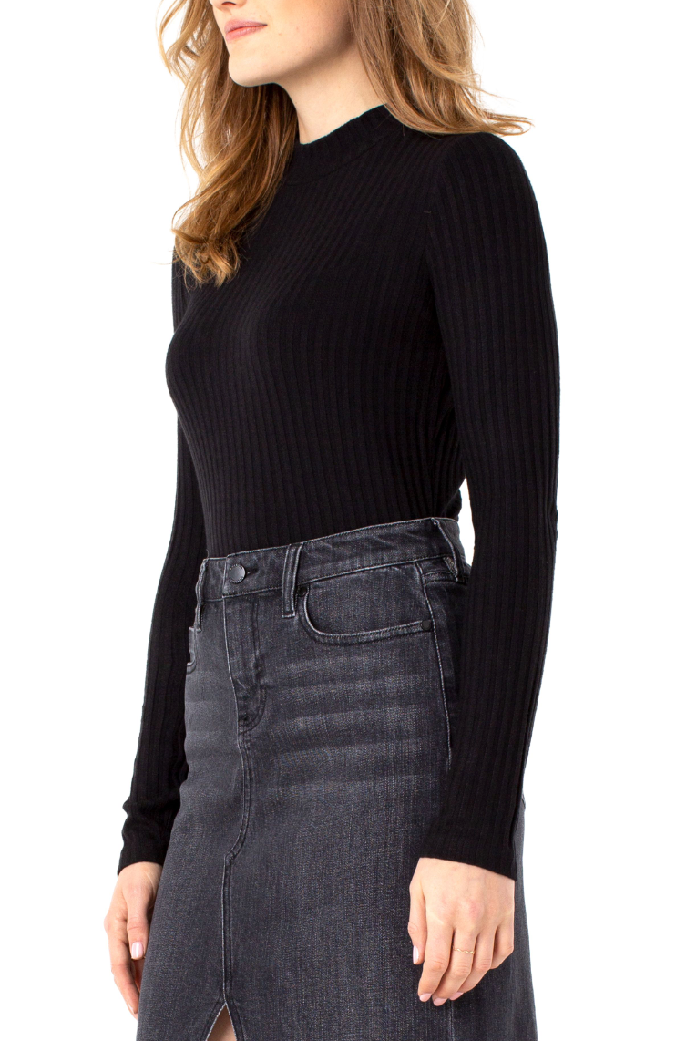 LVRP Rib Mock Neck LS - Black