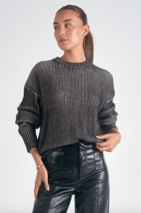 ELN Rib Ombre Sweater-Black