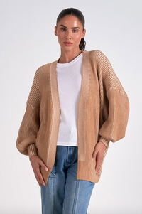 ELN Rib Cardigan - Tan