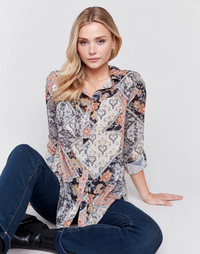 CHB paisley Button Blouse