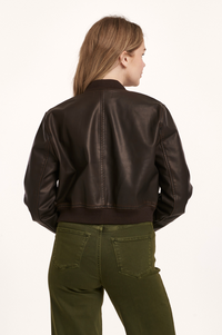 DJ Cropped Bomber Jacket - Cacao