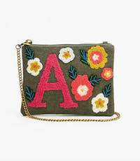 Beaded Initial Crossbody Bag