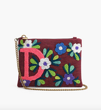 Beaded Initial Crossbody Bag