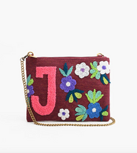 Beaded Initial Crossbody Bag