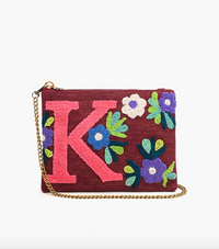 Beaded Initial Crossbody Bag