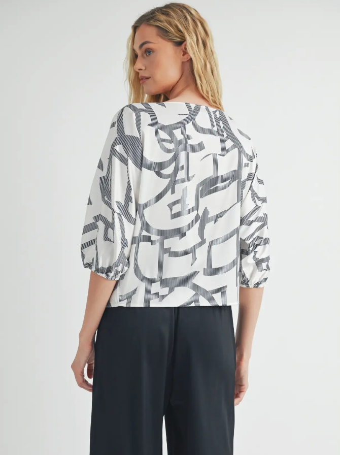 Abstract Blouse-Ivory