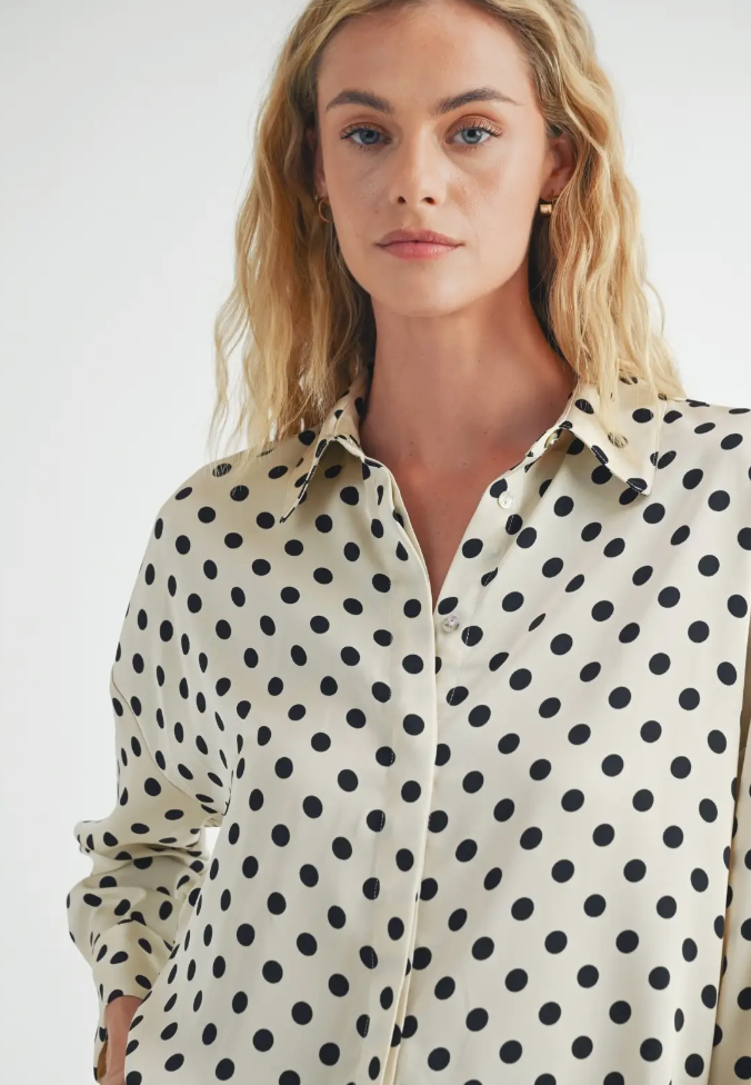 Polka Dot Blouse-Ivory