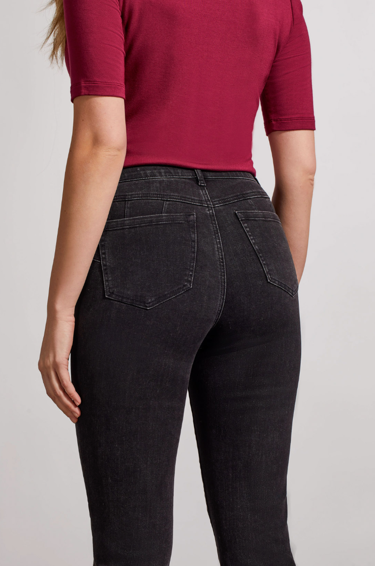 TRBL Micro Flare Crop Jean-Black