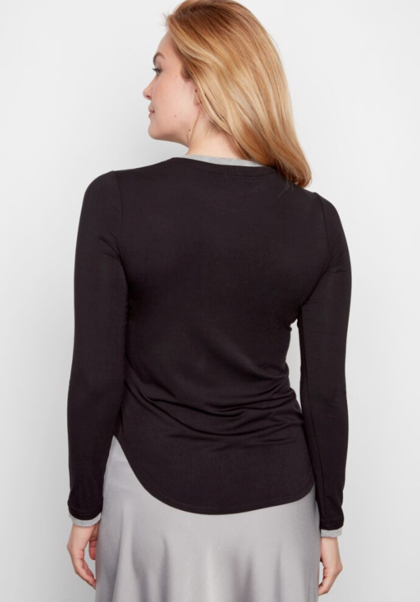 ILTM Contrast Trim Top-Black