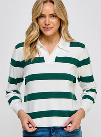 ELL Green Stripe Polo