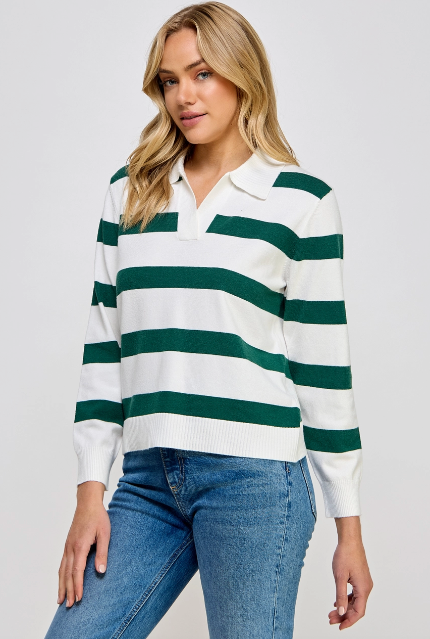 ELL Green Stripe Polo