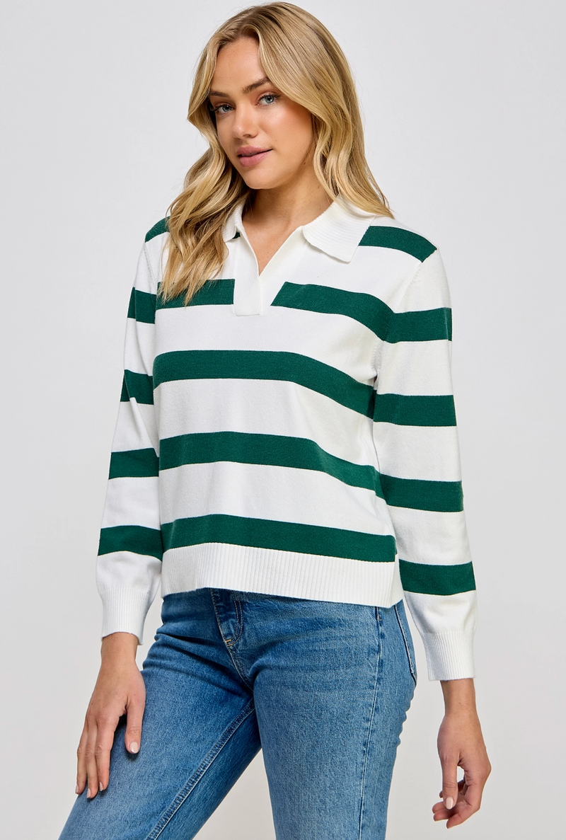 ELL Green Stripe Polo