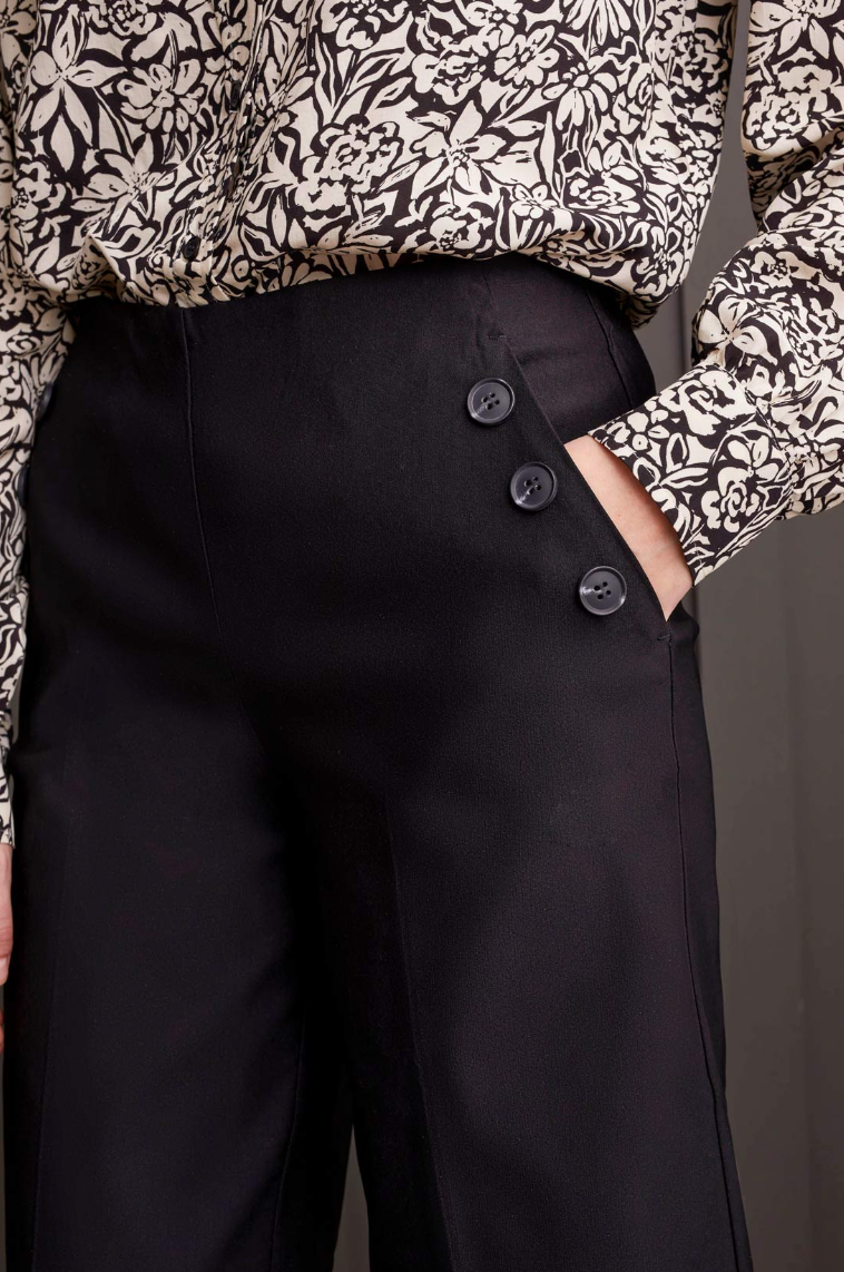 TRBL Button Detail Palazzo Pant