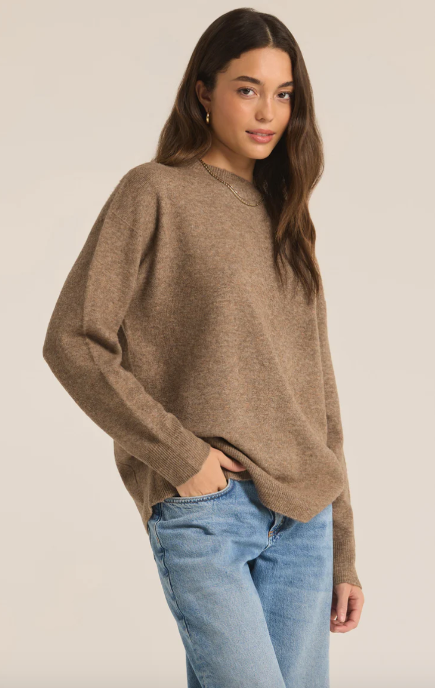 Zsup Crewneck Sweater-Brown