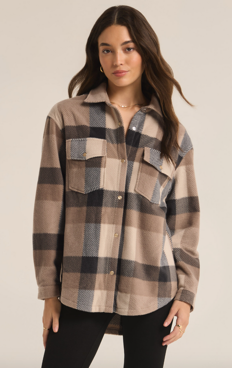 Zsup Plaid Fleece Shacket