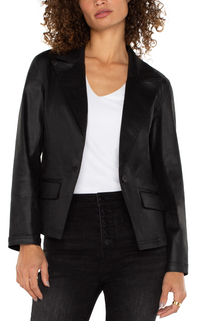 LVRP Faux Leather Blazer