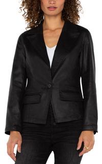 LVRP Faux Leather Blazer