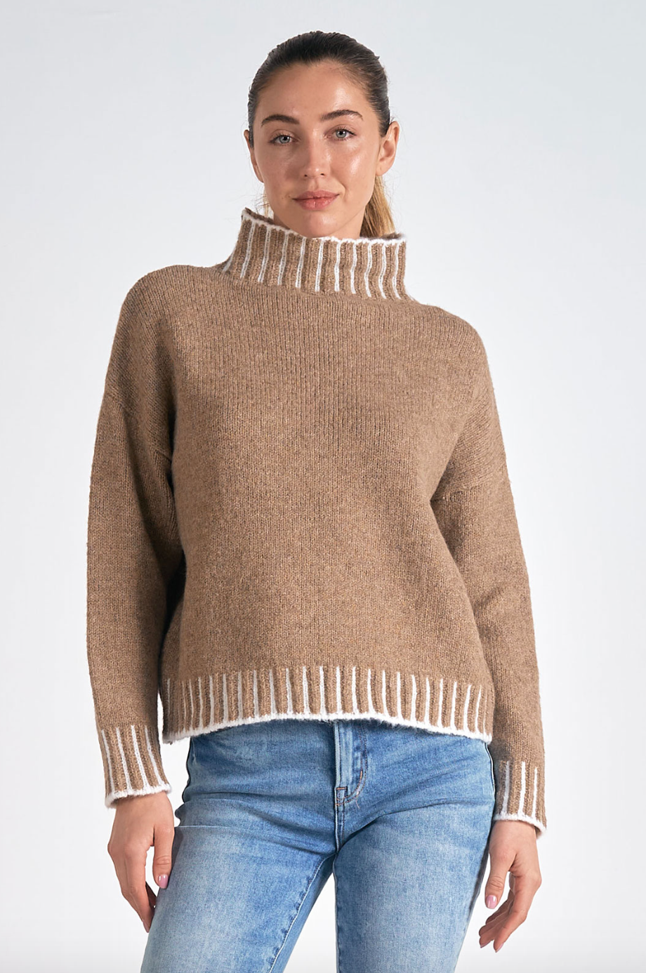 ELN Stitch Detail Turtleneck