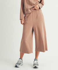 EG Wide leg Crop Sweatpant-Coral Haze