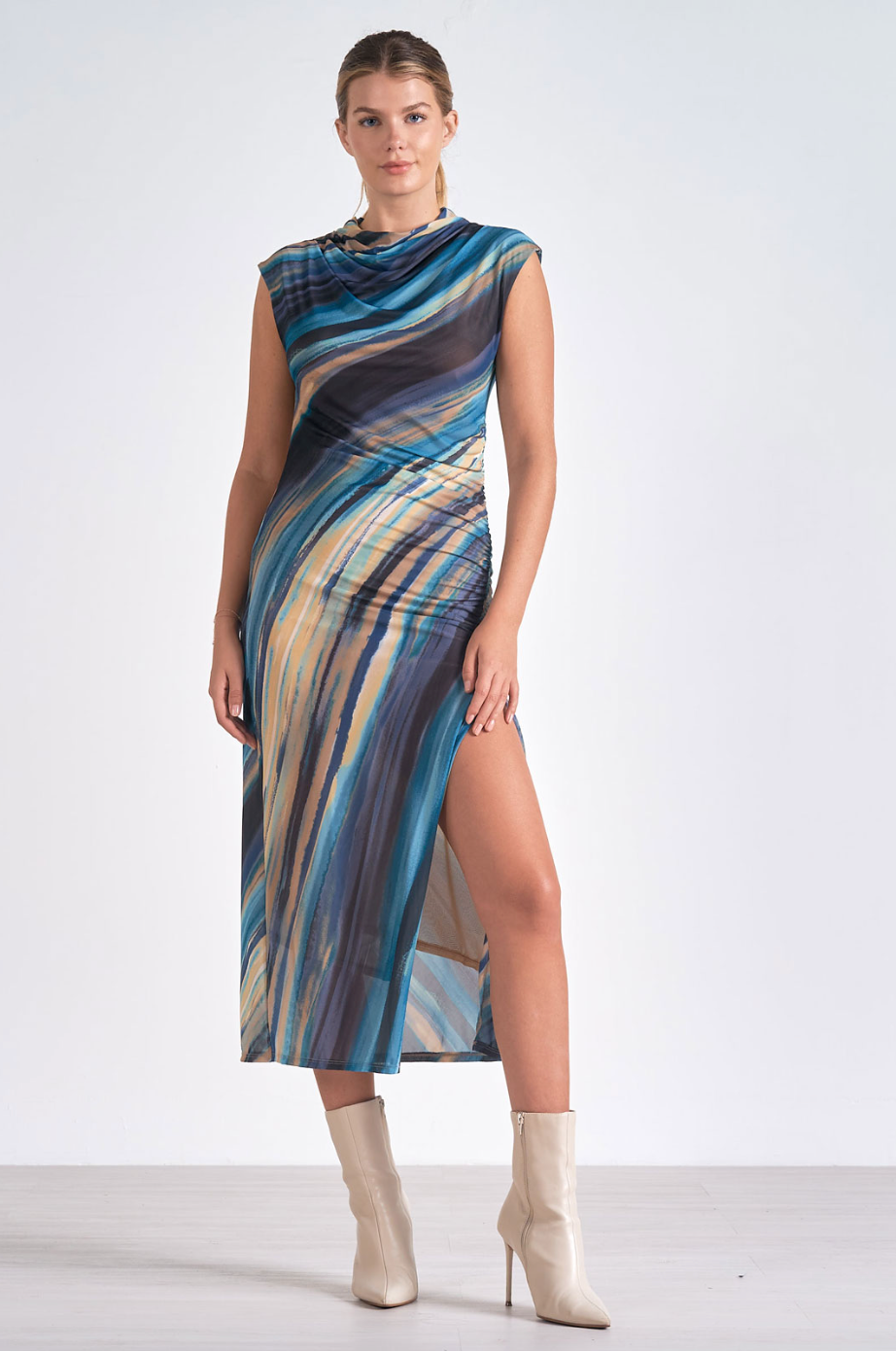 ELN Watercolor Midi Dress