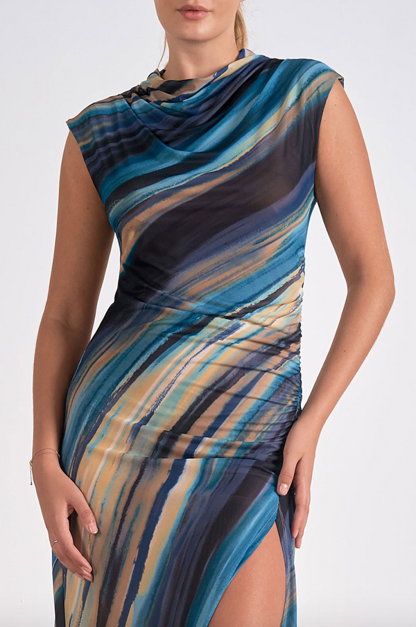 ELN Watercolor Midi Dress