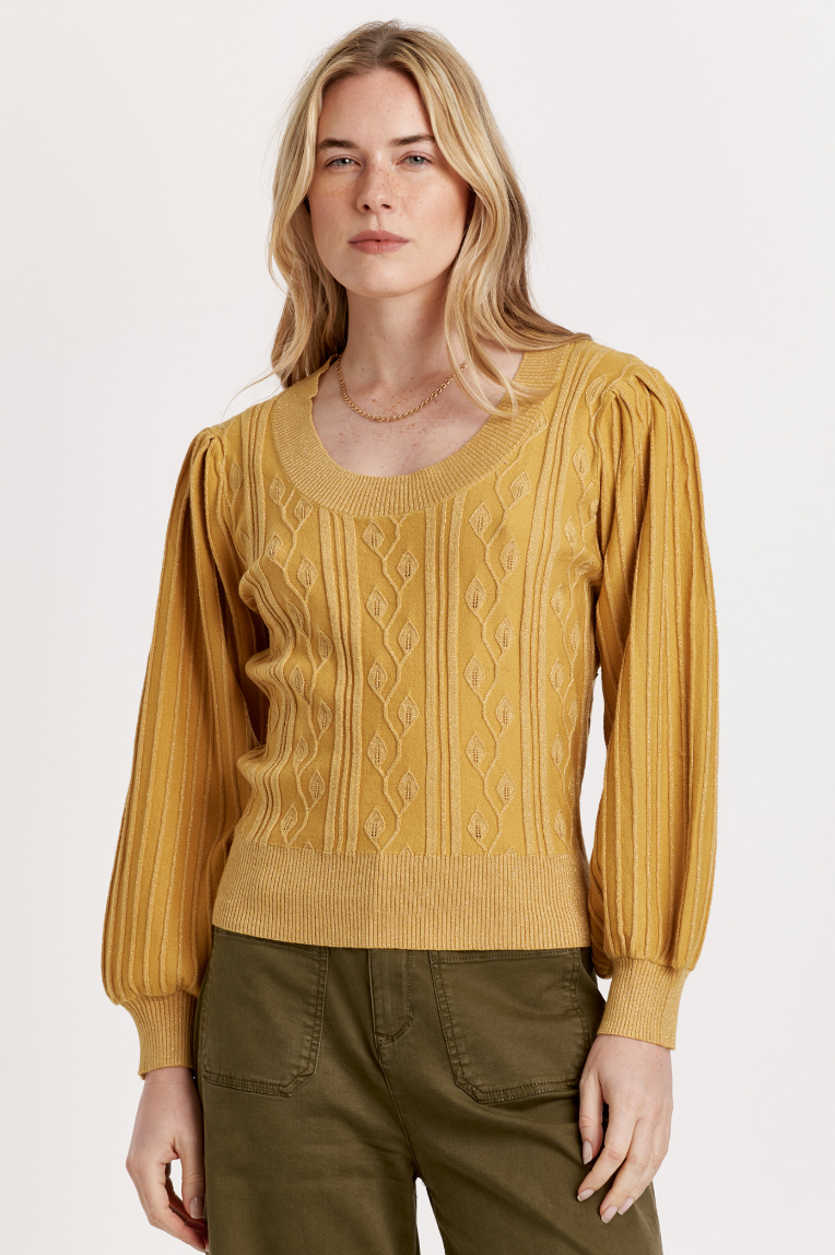 AL Textured Sweater-Mustard