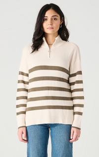 DEX Stripe 1/4 Zip Sweater