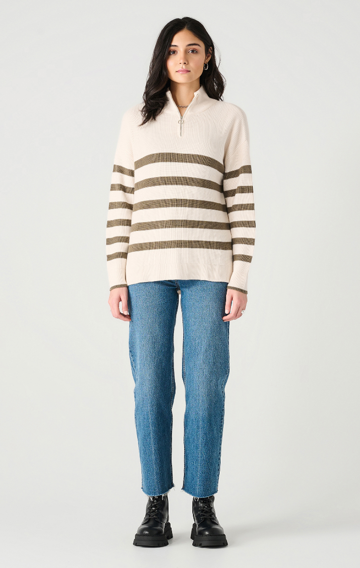 DEX Stripe 1/4 Zip Sweater