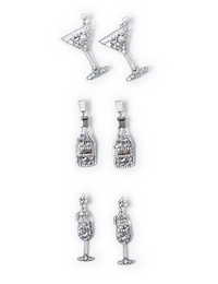 Drinks Earrings-Silver